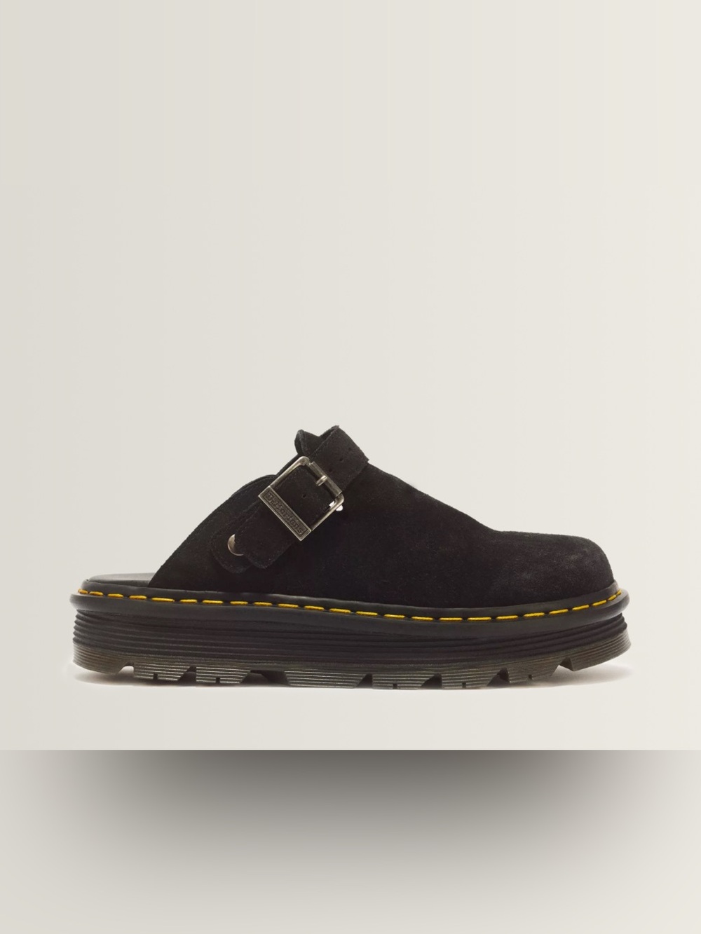 Dr. Martens Zebzag Suede Mule Black Platform Size 6 NWT